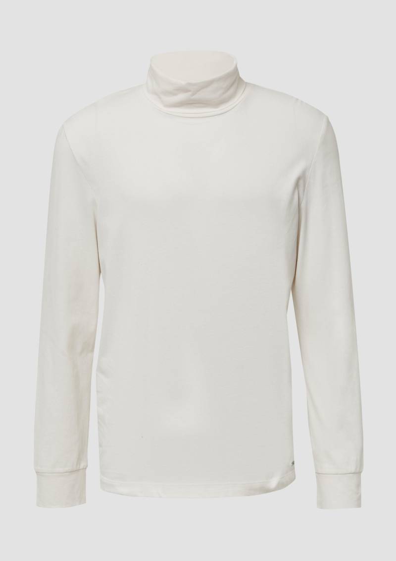 s.Oliver - Weicher Longsleeve mit Rollkragen und Ärmelbündchen, Herren, creme von s.Oliver