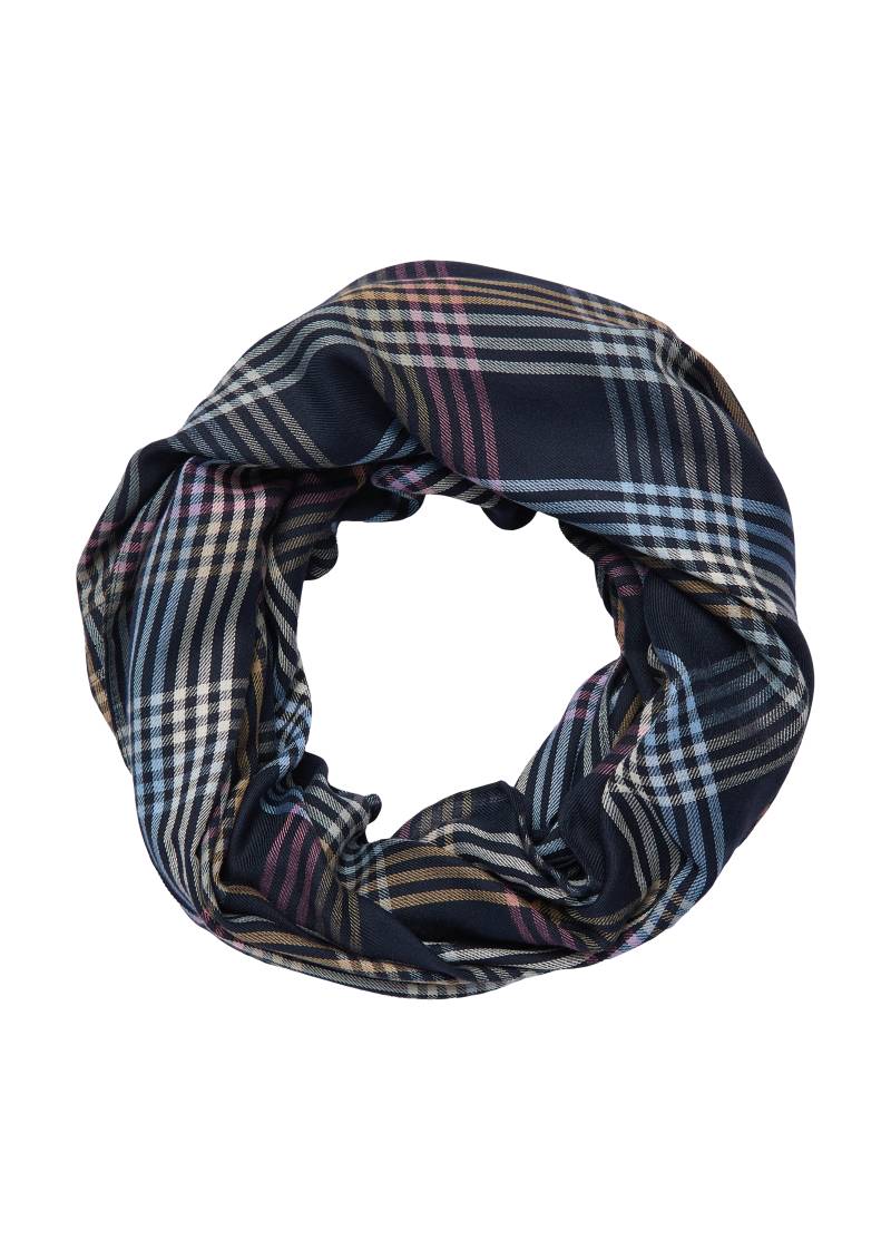 s.Oliver - Weicher Loopschal aus Modalmix mit Karomuster, Damen, blau|mehrfarbig von s.Oliver