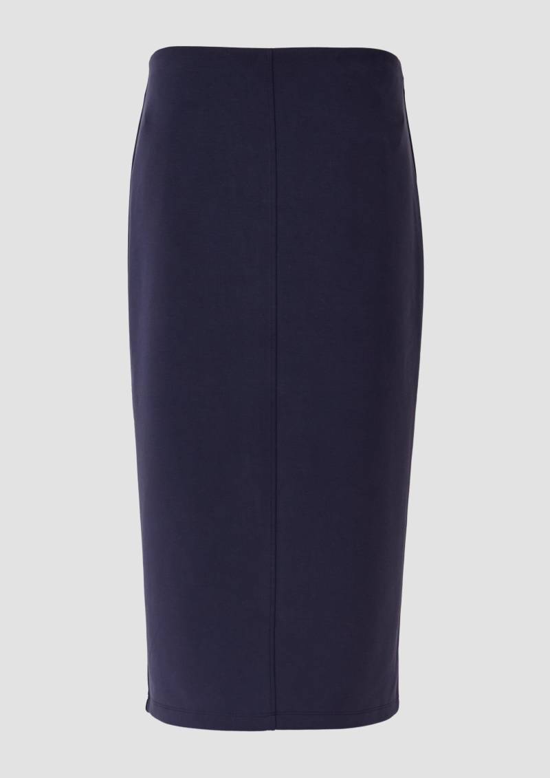 s.Oliver - Weicher Midirock aus Scuba mit Schlitz, Damen, blau von s.Oliver