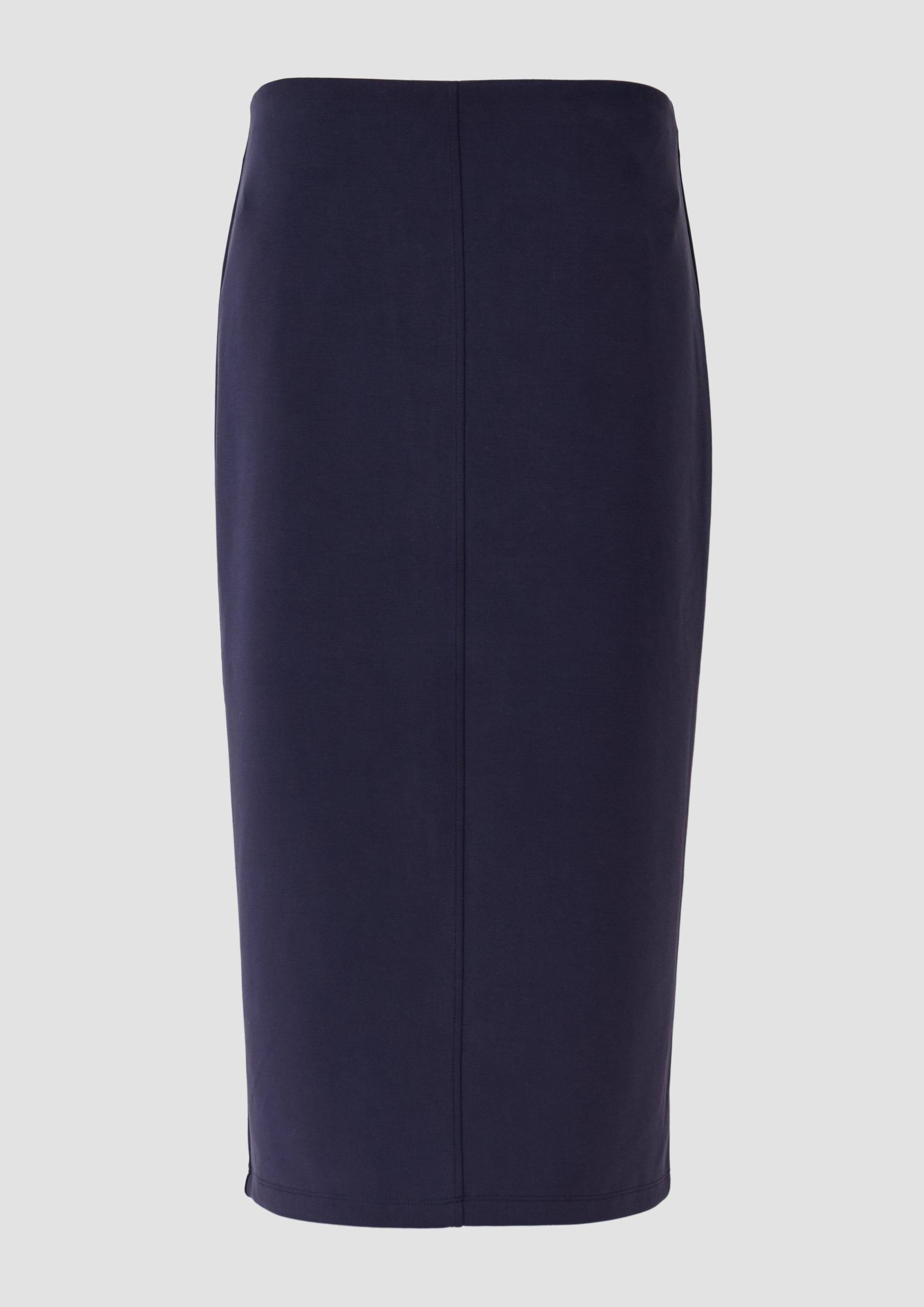 s.Oliver - Weicher Midirock aus Scuba mit Schlitz, Damen, blau von s.Oliver
