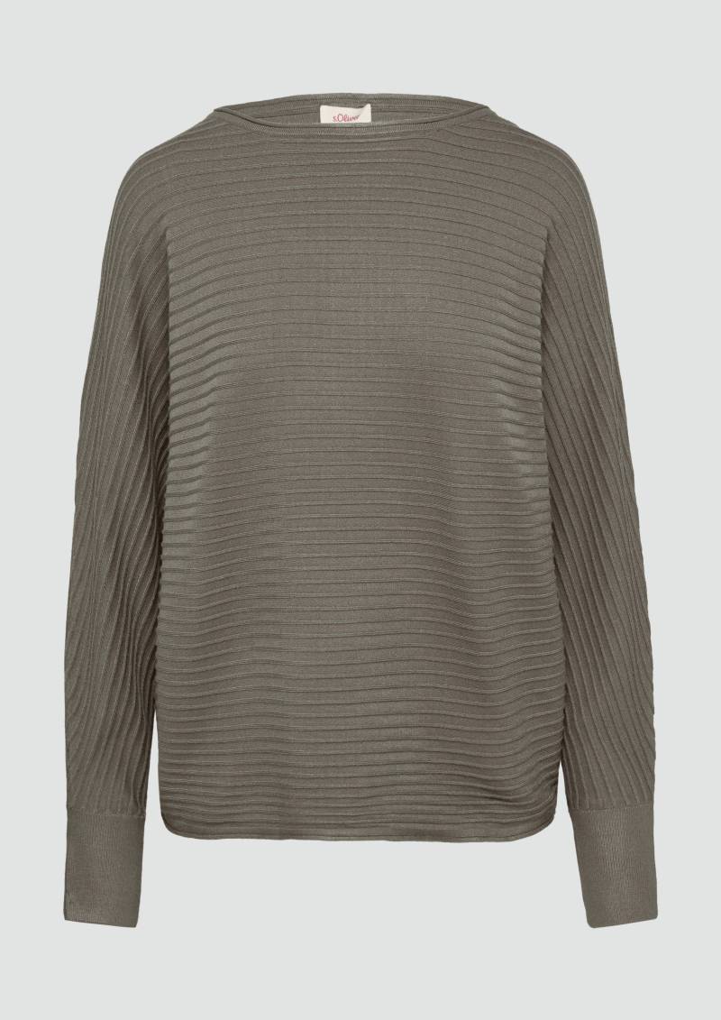 s.Oliver - Weicher Strickpullover aus Viskosemix mit Fledermausärmeln, Damen, braun von s.Oliver