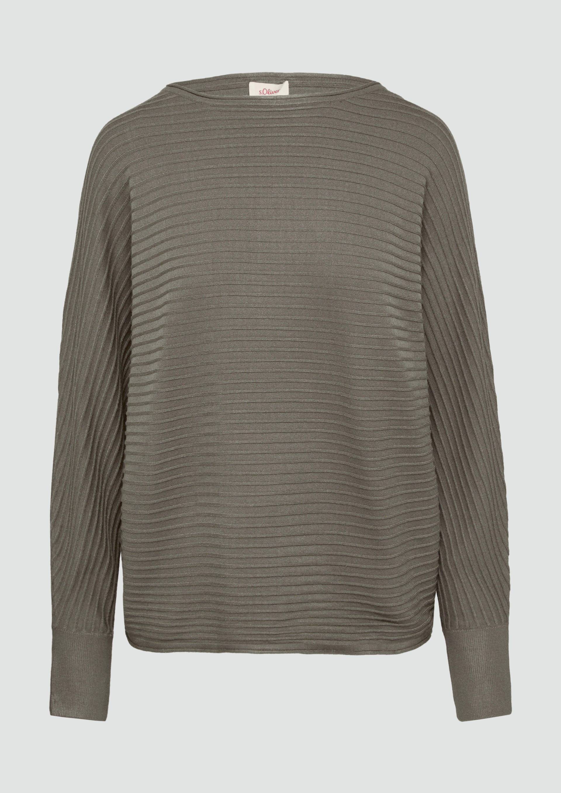 s.Oliver - Weicher Strickpullover aus Viskosemix mit Fledermausärmeln, Damen, braun von s.Oliver