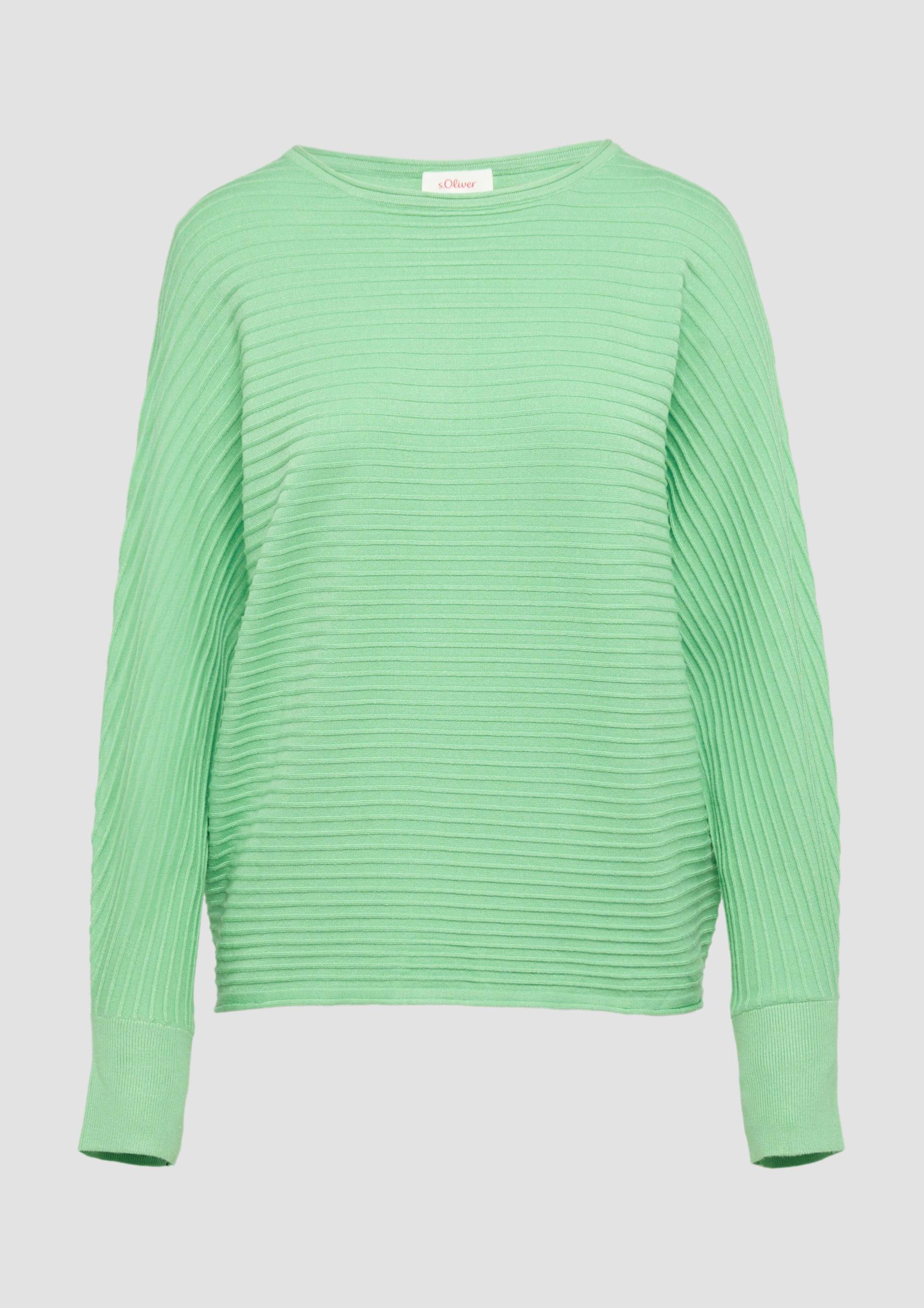 s.Oliver - Weicher Strickpullover aus Viskosemix mit Fledermausärmeln, Damen, grün von s.Oliver