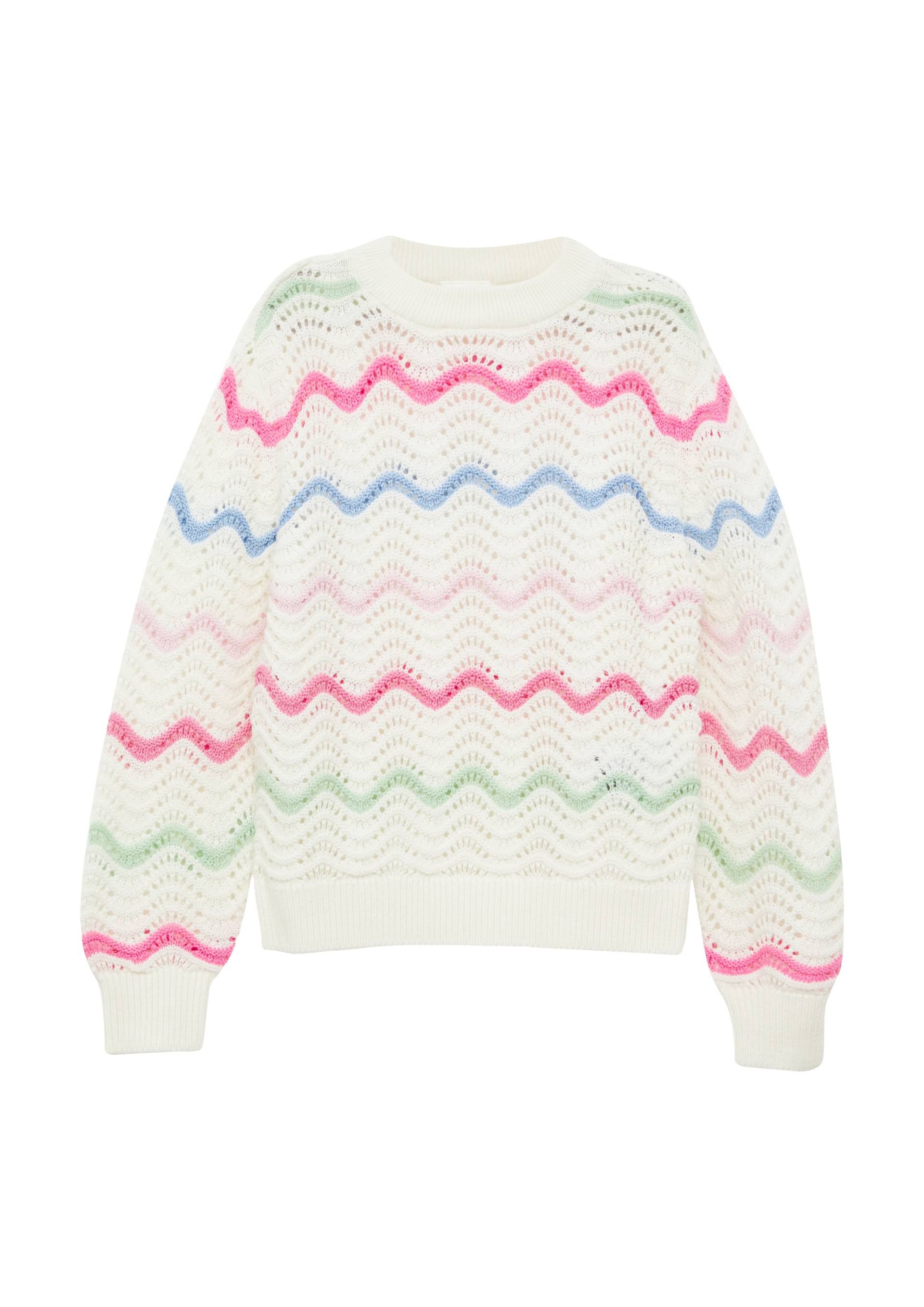 s.Oliver - Weicher Strickpullover im Loose Fit mit Ajourmuster, Kinder, creme von s.Oliver