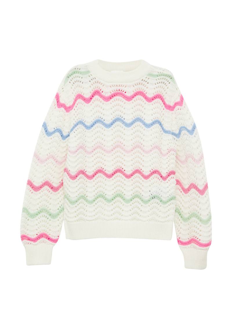 s.Oliver - Weicher Strickpullover im Loose Fit mit Ajourmuster, Kinder, creme von s.Oliver