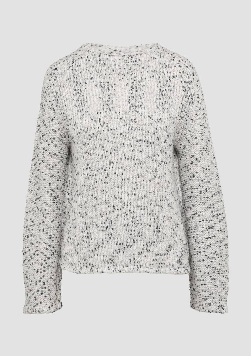 s.Oliver - Melierter Strickpullover mit weiten Ärmeln, Damen, grau von s.Oliver