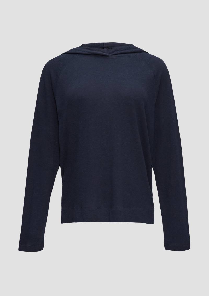 s.Oliver - Weiches Jerseyshirt mit Flammgarnstruktur, Damen, blau von s.Oliver