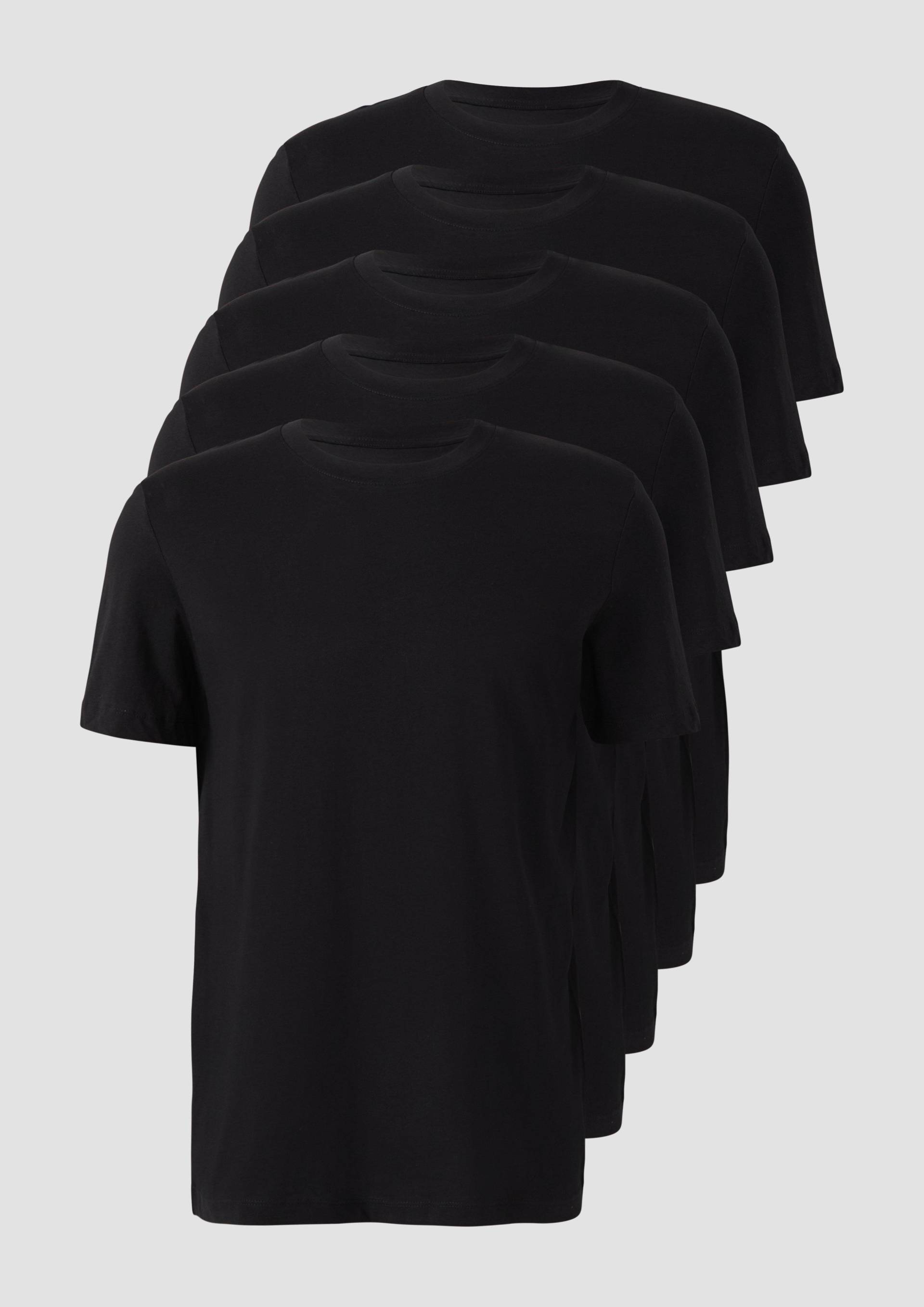 s.Oliver - Weiches Kurzarm-T-Shirt aus Baumwoll-Jersey im 5er-Pack, Herren, schwarz s.Oliver - Weiches Kurzarm-T-Shirt aus Baumwoll-Jersey im 5er-Pack, Herren, schwarz von s.Oliver