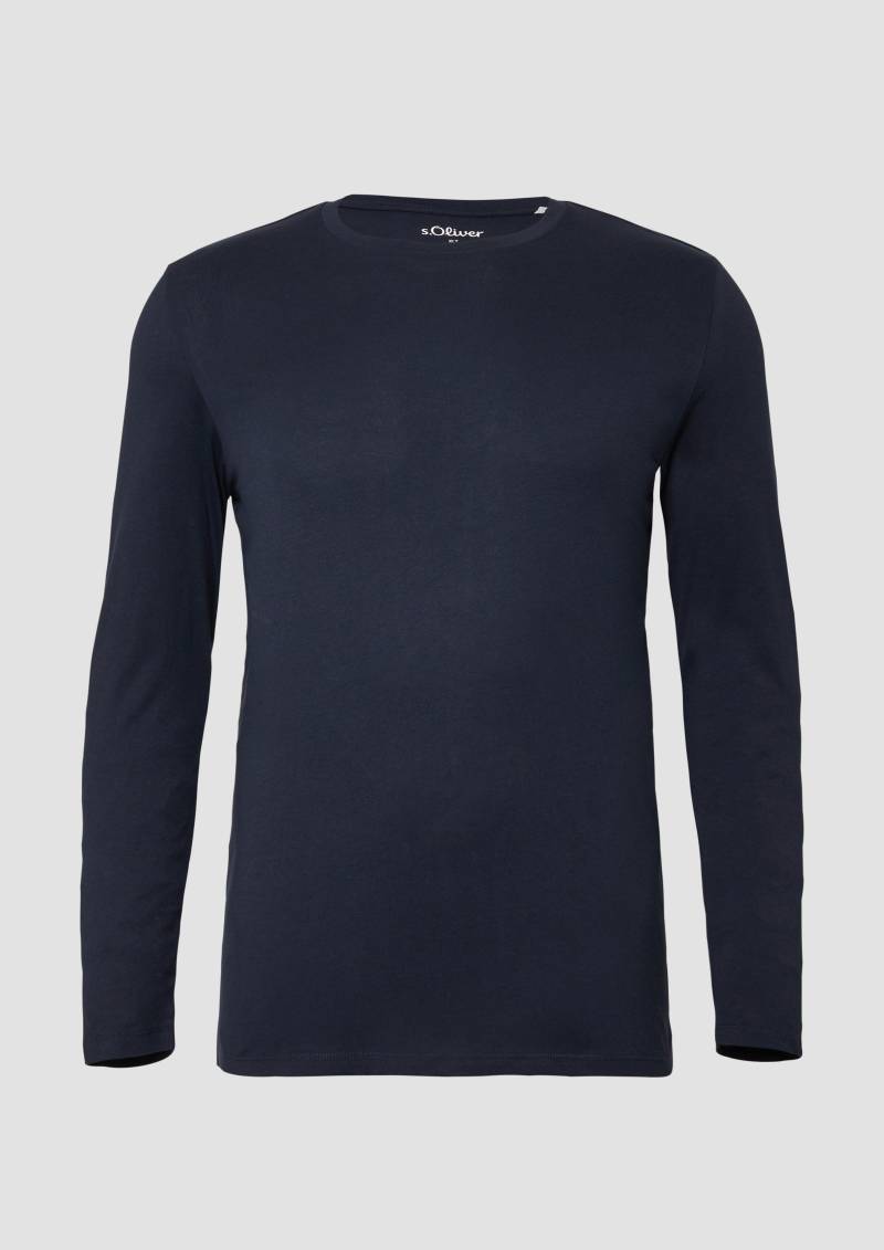 s.Oliver - Weiches Langarmshirt aus Baumwolle, Herren, blau von s.Oliver