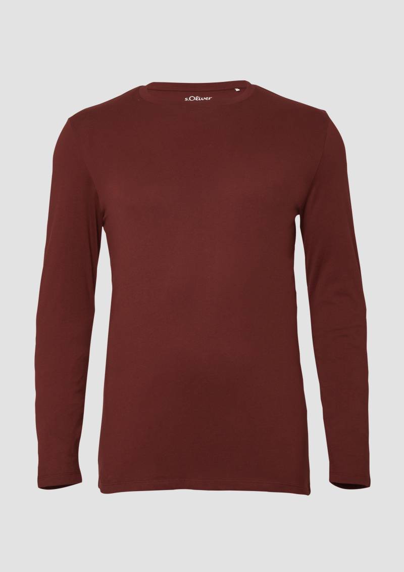 s.Oliver - Weiches Langarmshirt aus Baumwolle, Herren, rot von s.Oliver
