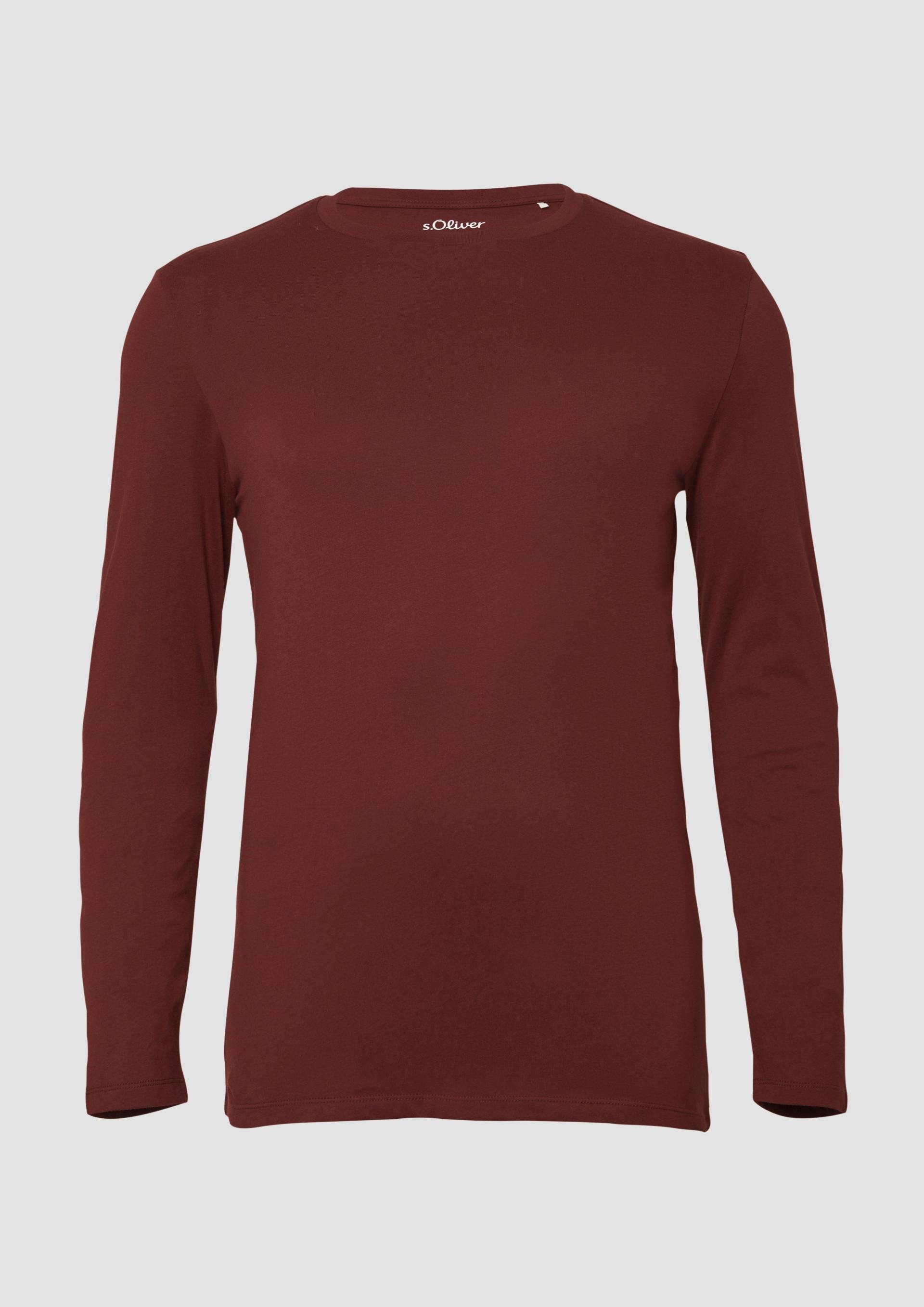s.Oliver - Weiches Langarmshirt aus Baumwolle, Herren, rot von s.Oliver