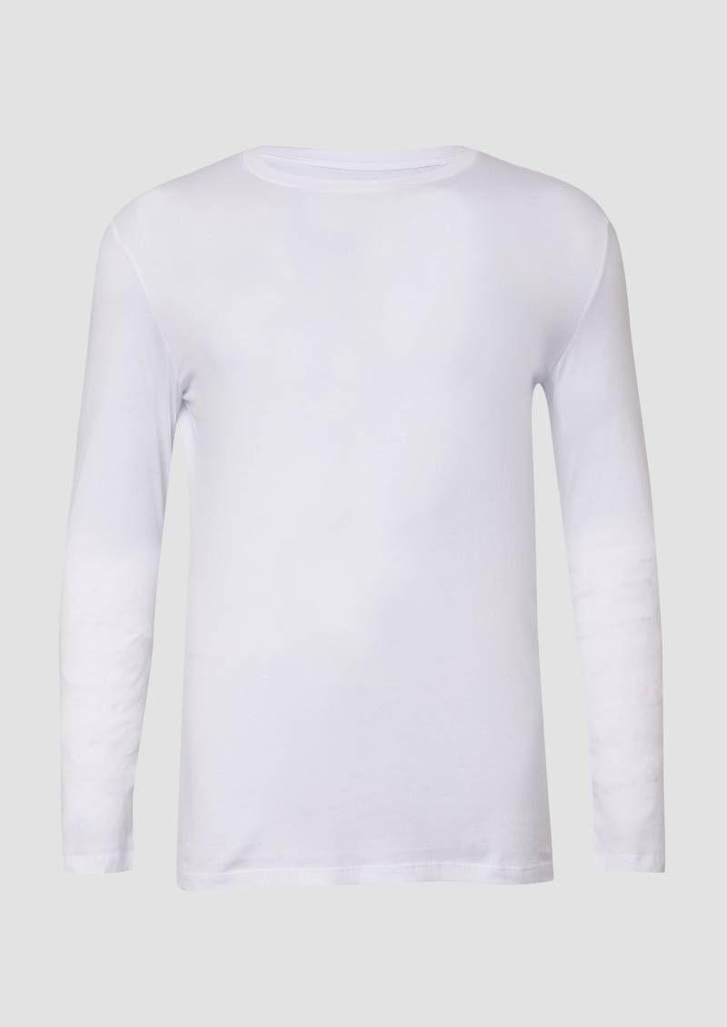 s.Oliver - Weiches Langarmshirt aus Baumwolle, Herren, weiß von s.Oliver