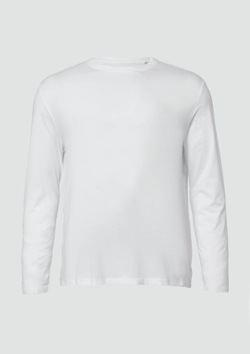 s.Oliver - Weiches Langarmshirt aus Baumwolle, Herren, weiß von s.Oliver