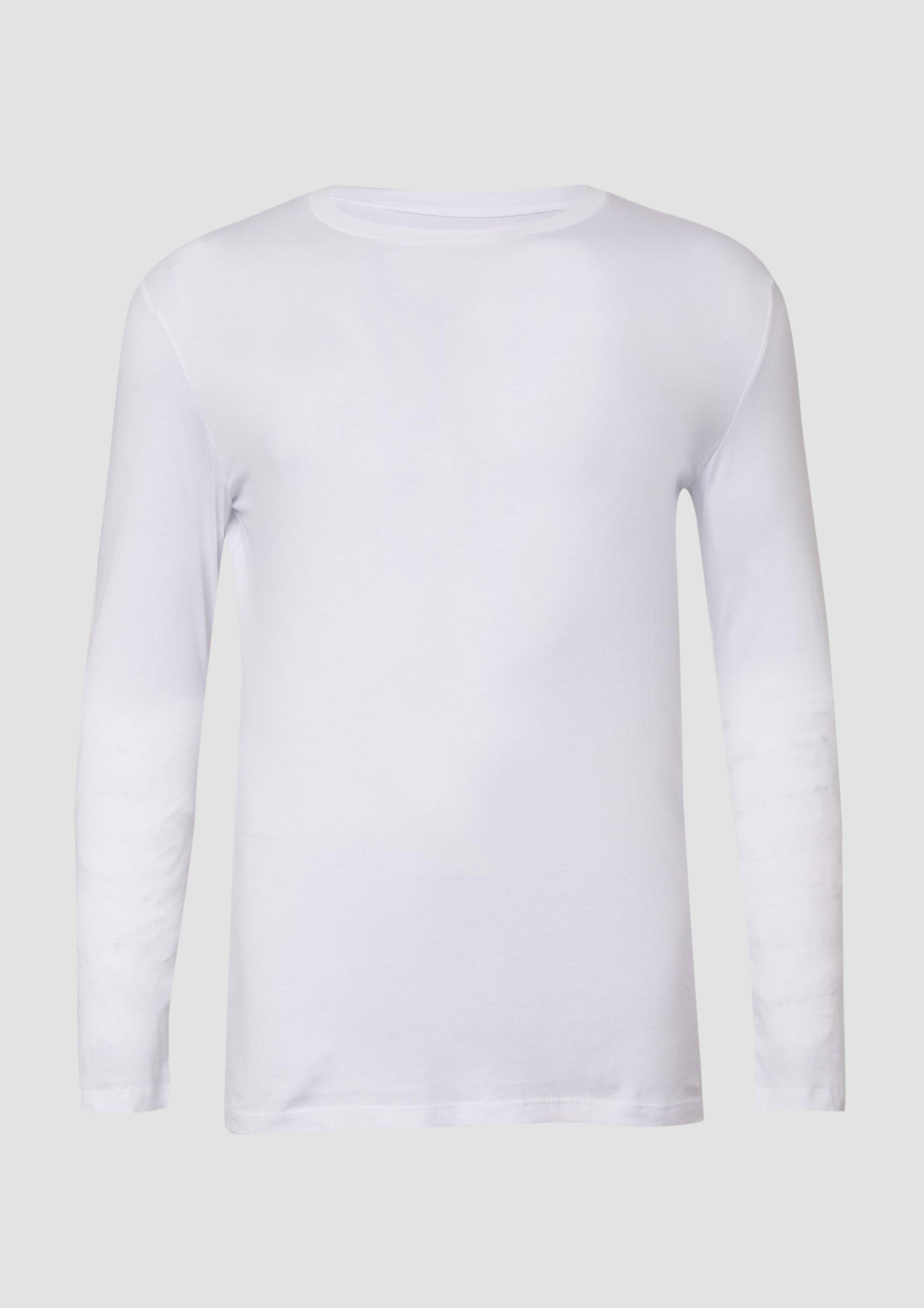 s.Oliver - Weiches Langarmshirt aus Baumwolle, Herren, weiß von s.Oliver