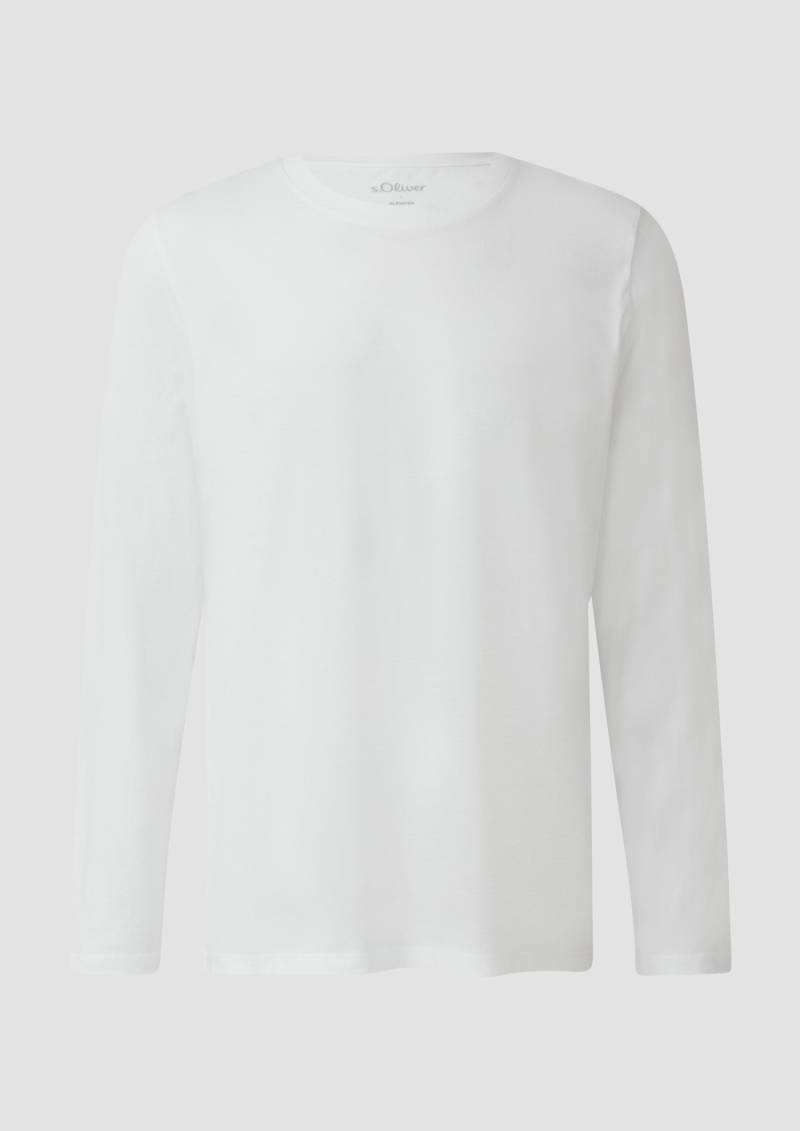 s.Oliver - Weiches Langarmshirt aus Baumwolle, Herren, weiß s.Oliver - Weiches Langarmshirt aus Baumwolle, Herren, weiß von s.Oliver