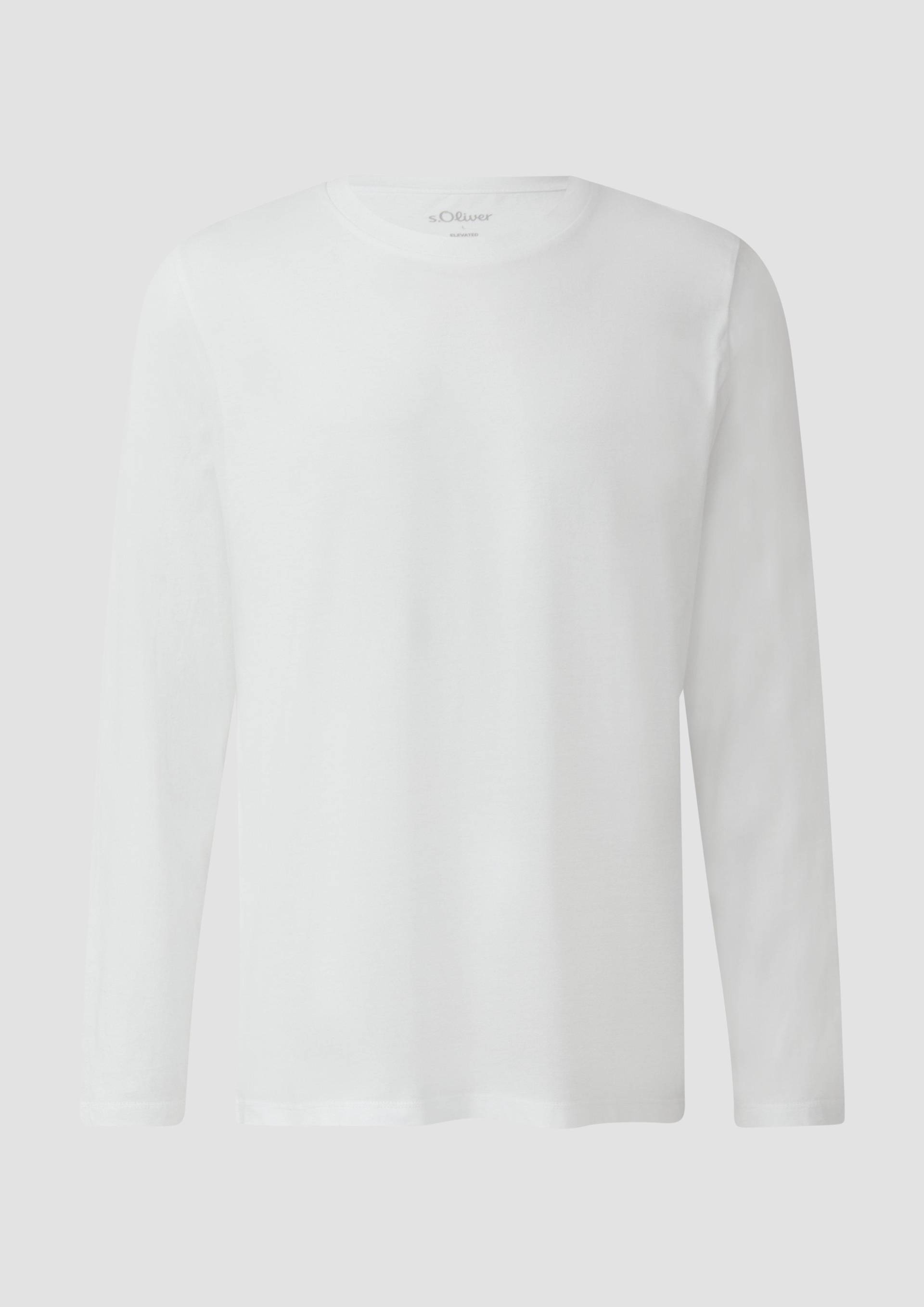 s.Oliver - Weiches Langarmshirt aus Baumwolle, Herren, weiß von s.Oliver