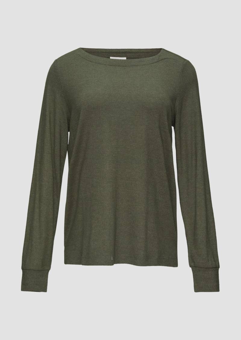 s.Oliver - Weiches Longsleeve aus Jerseystrick, Damen, Grün von s.Oliver