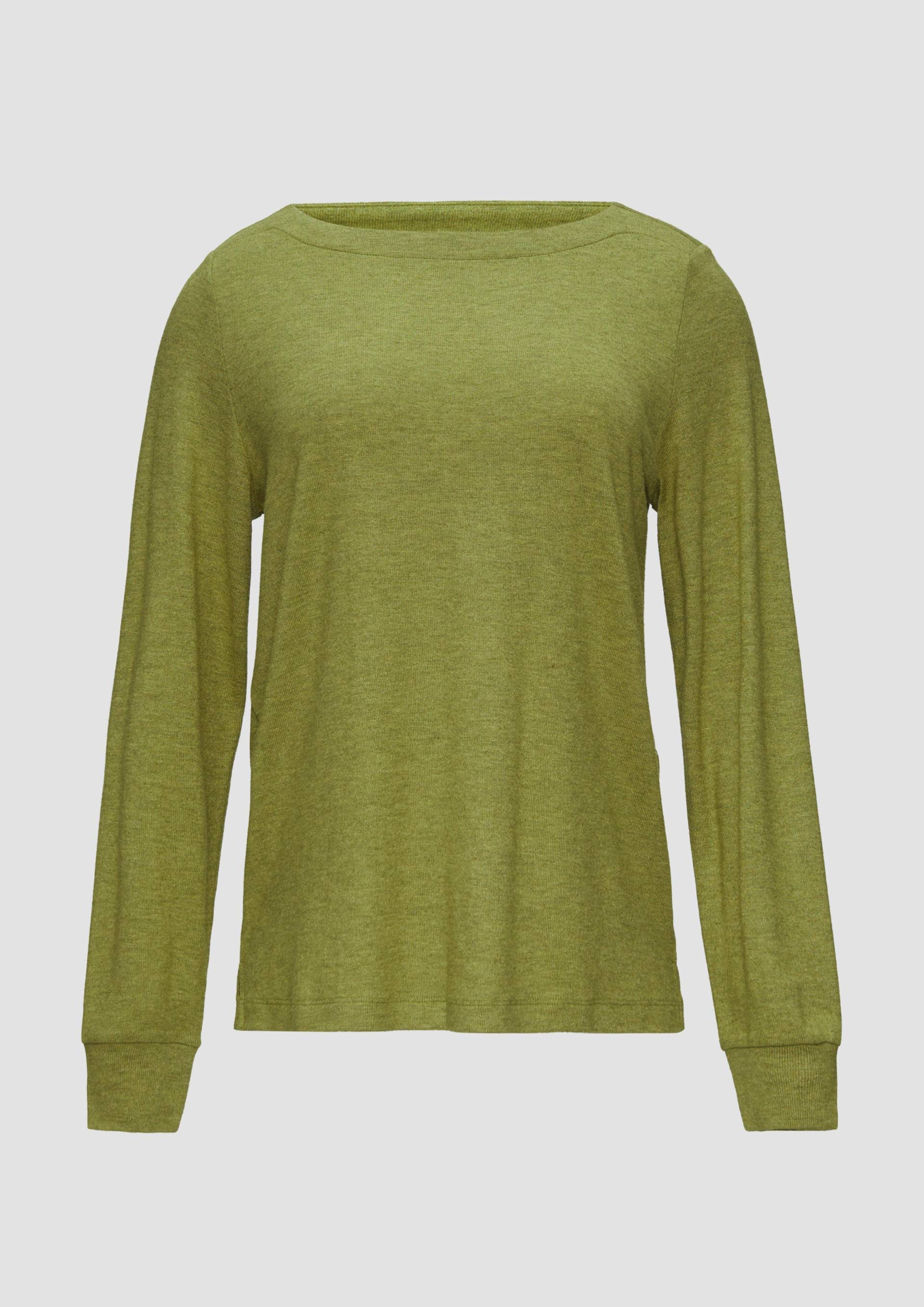 s.Oliver - Weiches Longsleeve aus Jerseystrick, Damen, Grün von s.Oliver