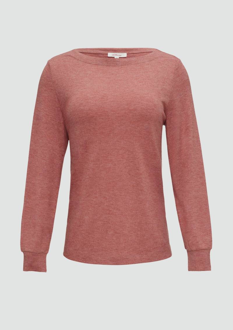 s.Oliver - Weiches Longsleeve aus Jerseystrick, Damen, Orange von s.Oliver