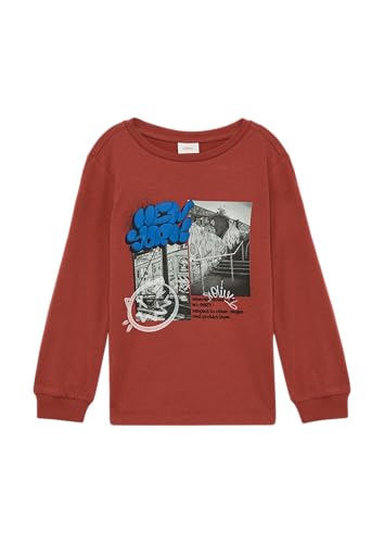 s.Oliver Weiches Longsleeve mit Frontprint rubinrot 104/110 von s.Oliver