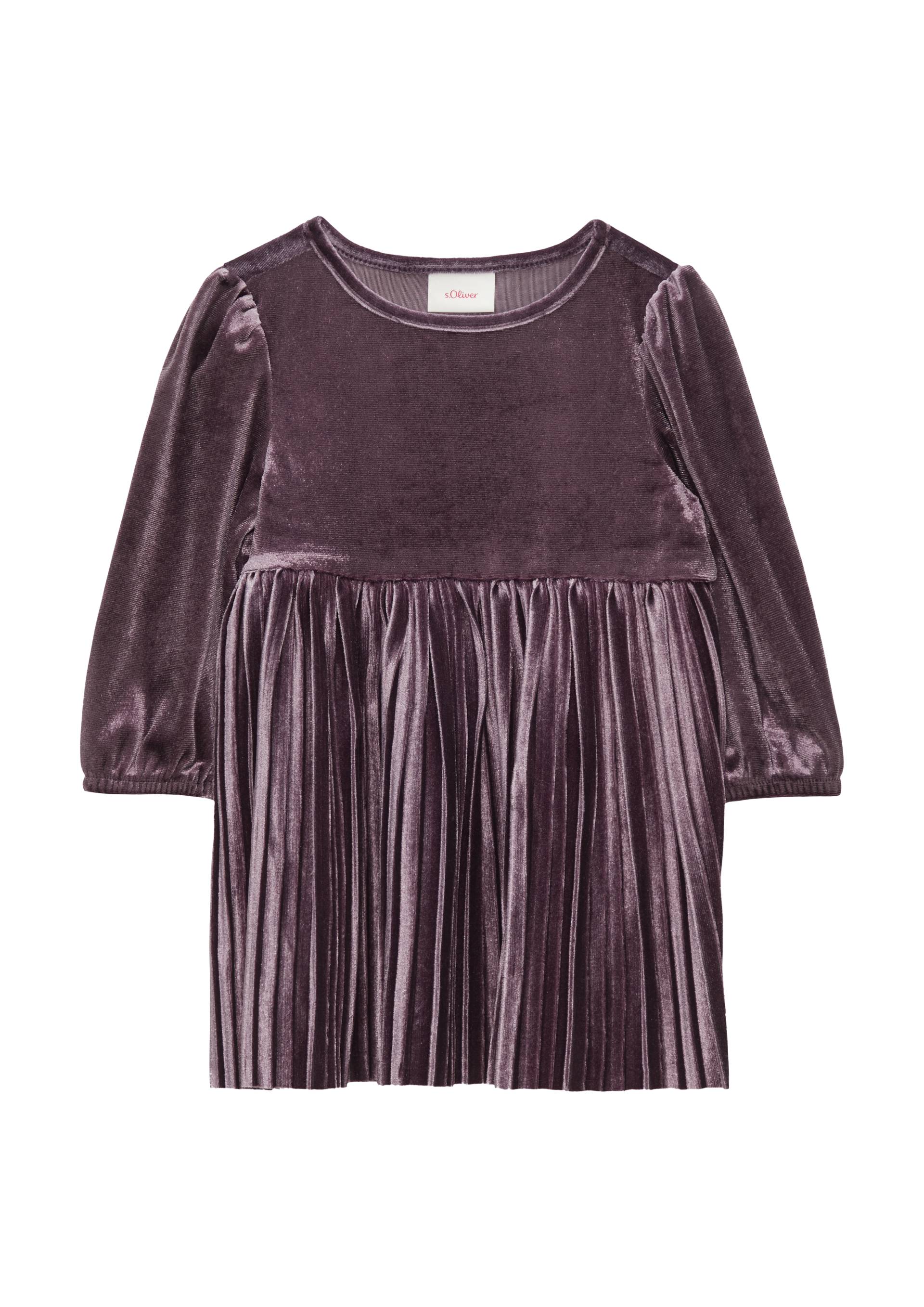 s.Oliver - Samtkleid mit plissiertem Rock, Babys, lila von s.Oliver