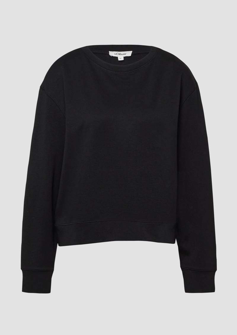 s.Oliver - Weiches Sweatshirt im Relaxed Fit aus Baumwollmix, Damen, schwarz von s.Oliver