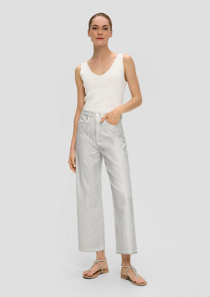 s.Oliver Weite Jeans Jeans-Hose SURI Cropped-Jeans Suri / High Rise / Wide Leg / aus Foil Coated Denim von s.Oliver