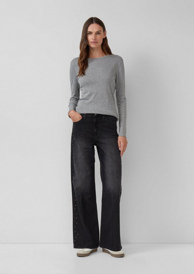 s.Oliver Weite Jeans Jeans-Hose SURI Jeans Suri / Regular Fit / High Rise / Wide Leg / Schmuckstein-Details von s.Oliver