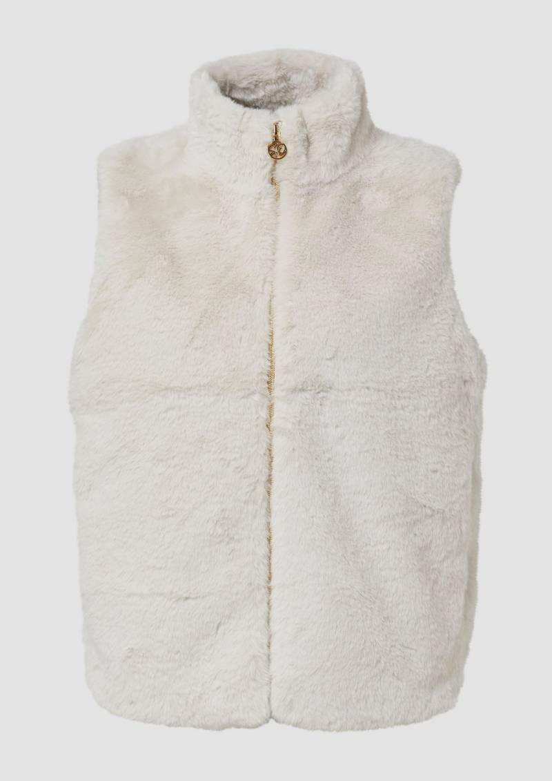 s.Oliver - Weste aus Teddyplüsch mit Stehkragen, Damen, creme von s.Oliver