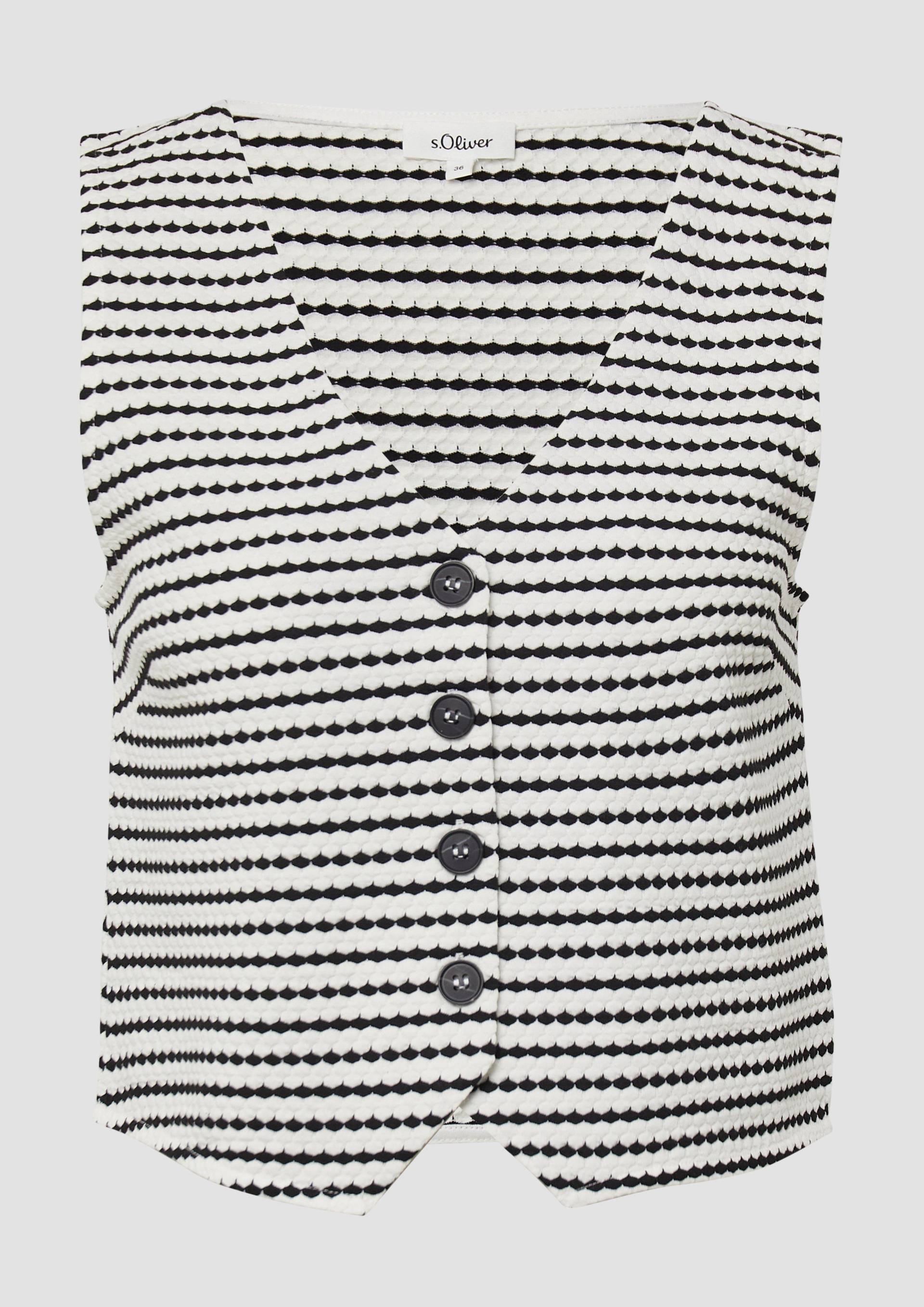 s.Oliver - Weste mit Strukturstreifen, Damen, creme|schwarz von s.Oliver