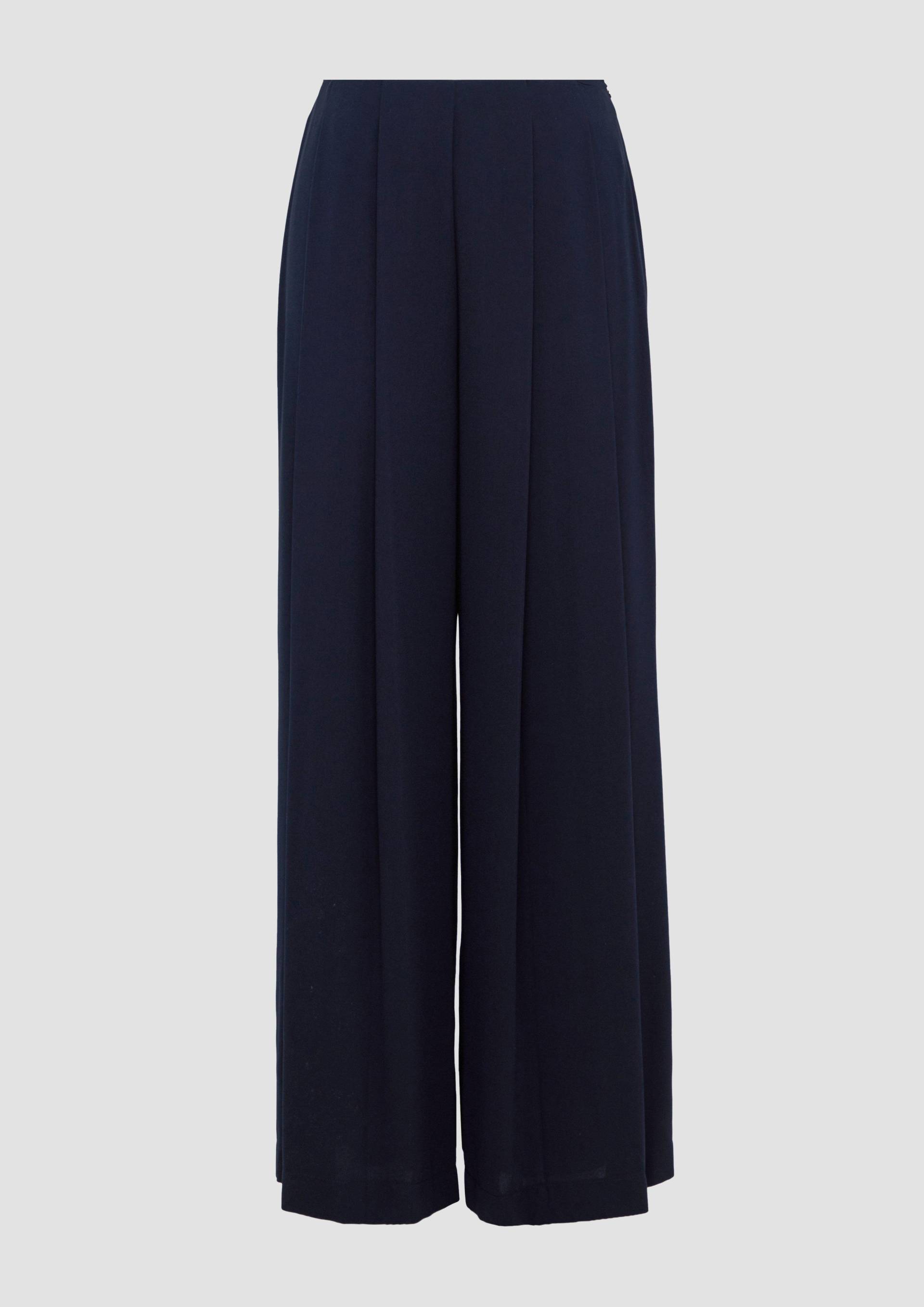s.Oliver - Wide-Leg-Hose aus Crêpe mit Falten, Damen, blau s.Oliver - Wide-Leg-Hose aus Crêpe mit Falten, Damen, blau von s.Oliver