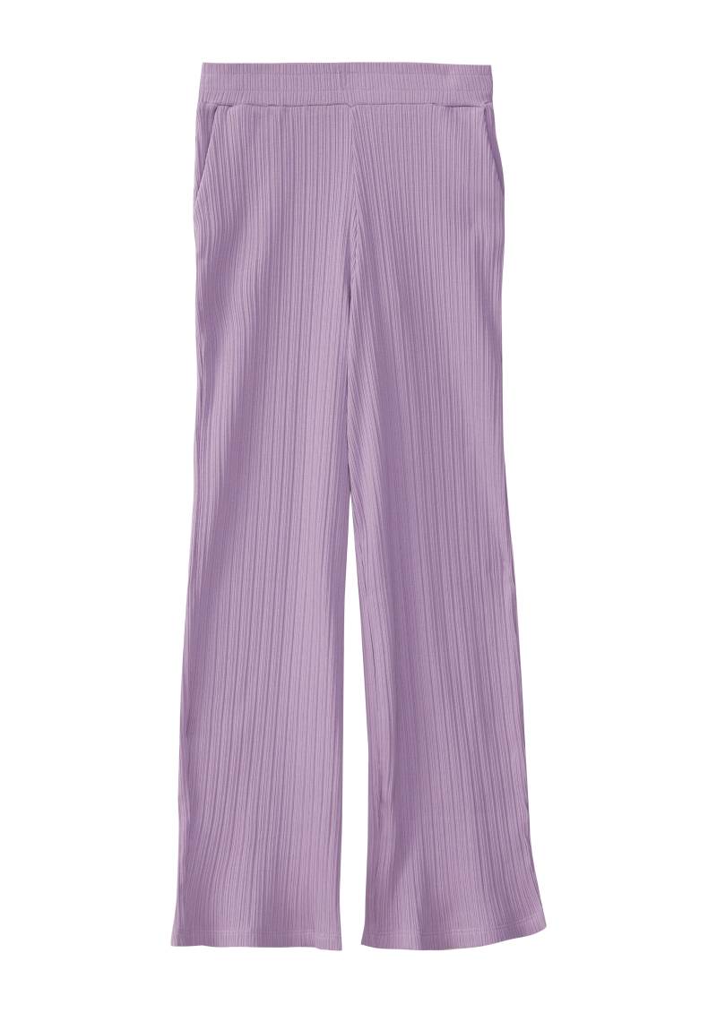 s.Oliver - Wide Leg-Hose aus Rippware mit Elastikbund, Mädchen, lila von s.Oliver
