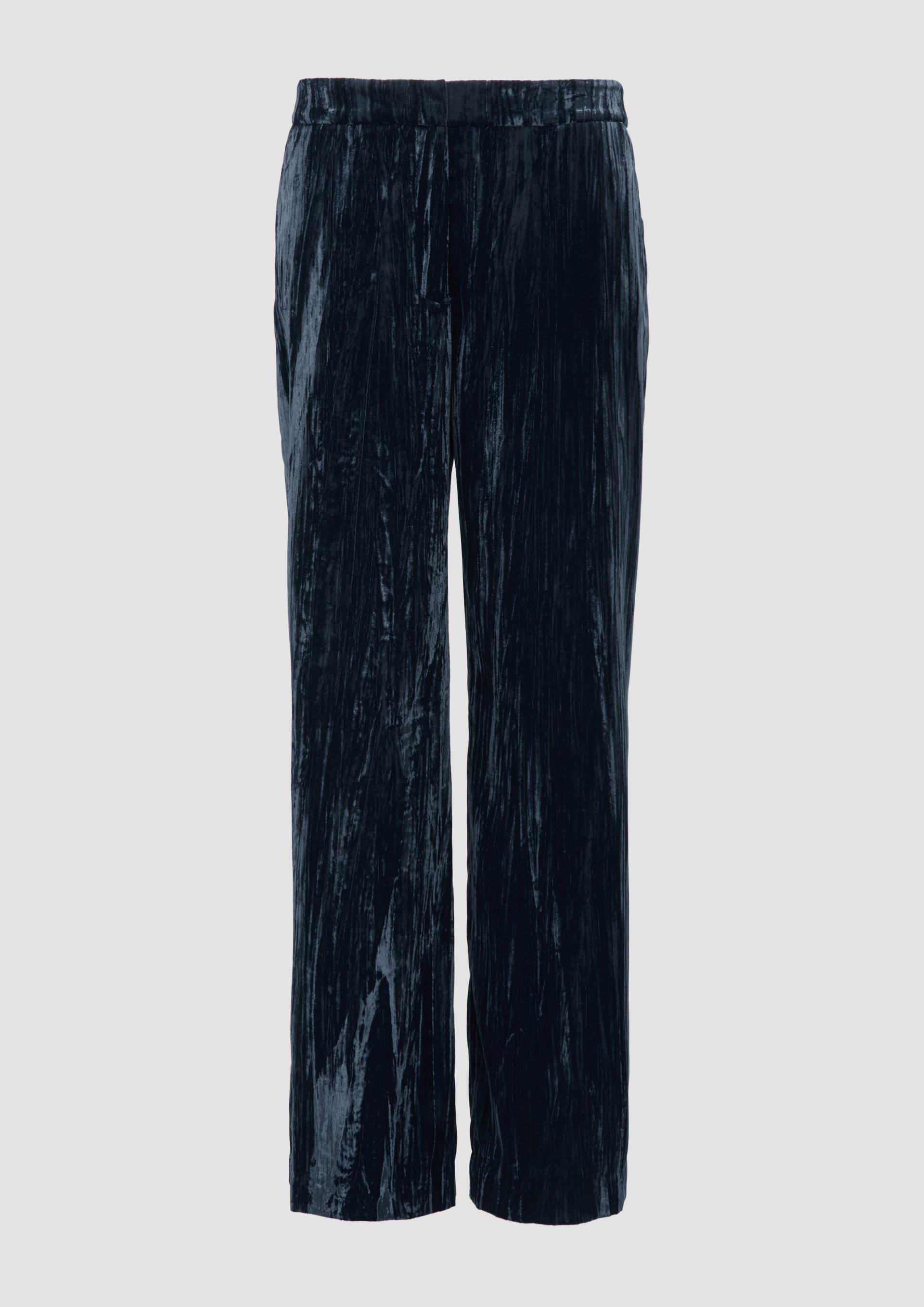 s.Oliver - Wide-Leg-Hose aus leichtem strukturiertem Samt, Damen, blau s.Oliver - Wide-Leg-Hose aus leichtem strukturiertem Samt, Damen, blau von s.Oliver