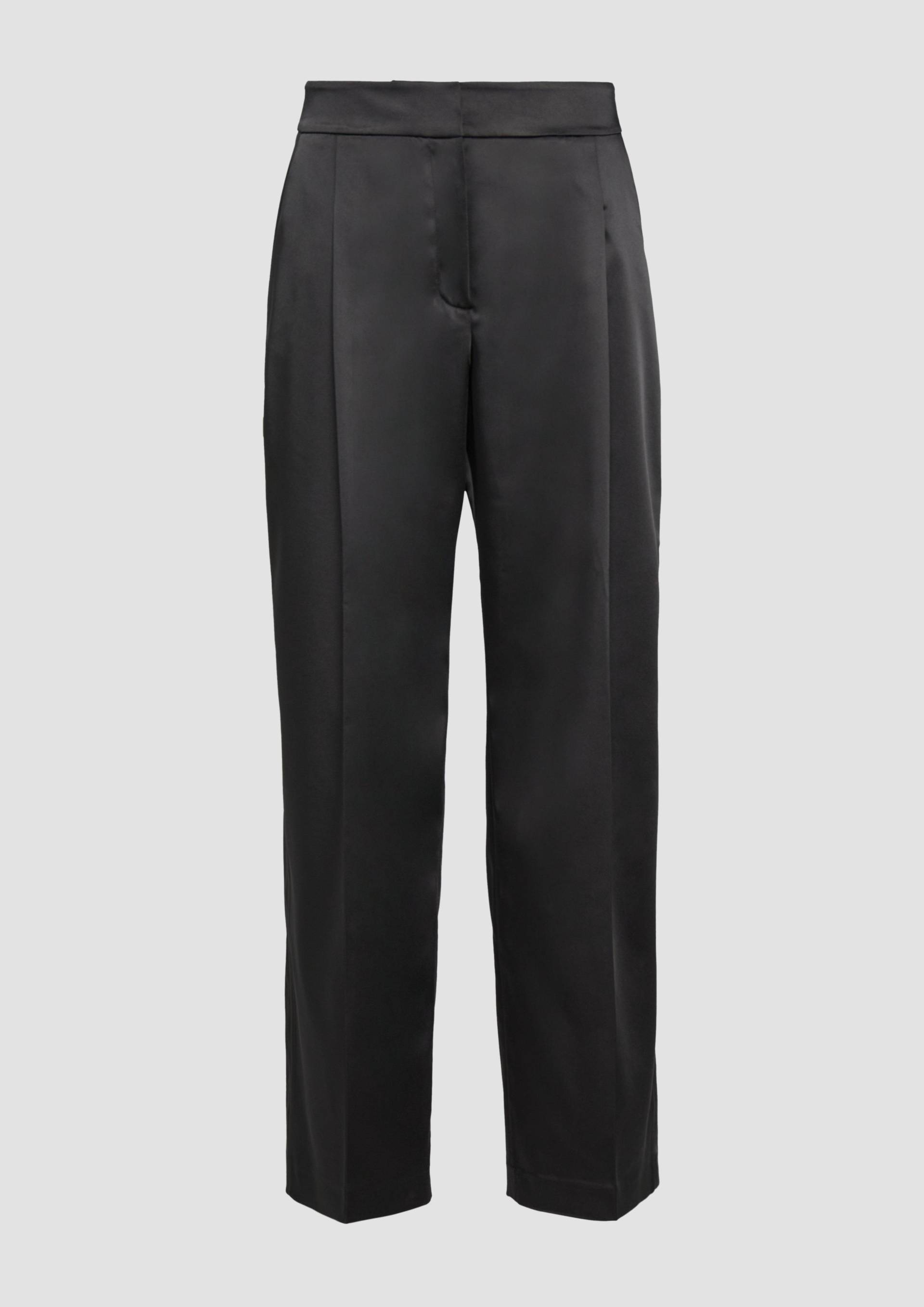 s.Oliver - Wide-Leg-Hose aus Satin mit extra weitem Saum, Damen, schwarz s.Oliver - Wide-Leg-Hose aus Satin mit extra weitem Saum, Damen, schwarz von s.Oliver