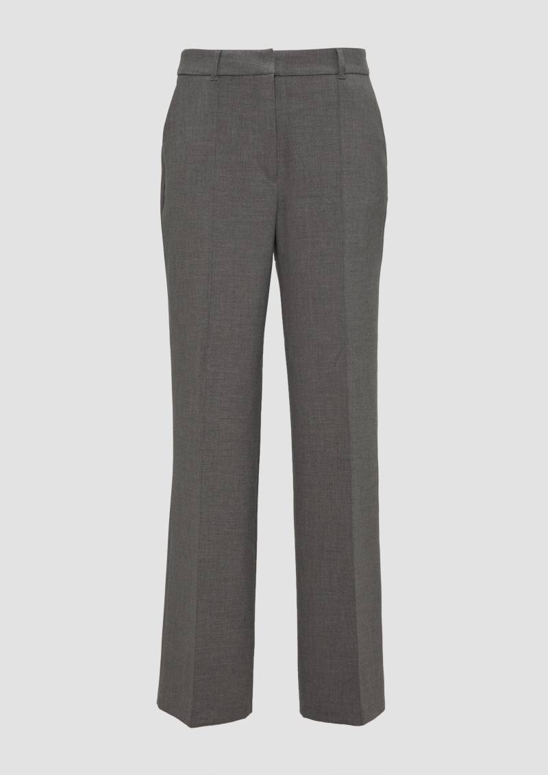 s.Oliver - Wide-Leg-Hose aus Viskosemix, Damen, grau von s.Oliver