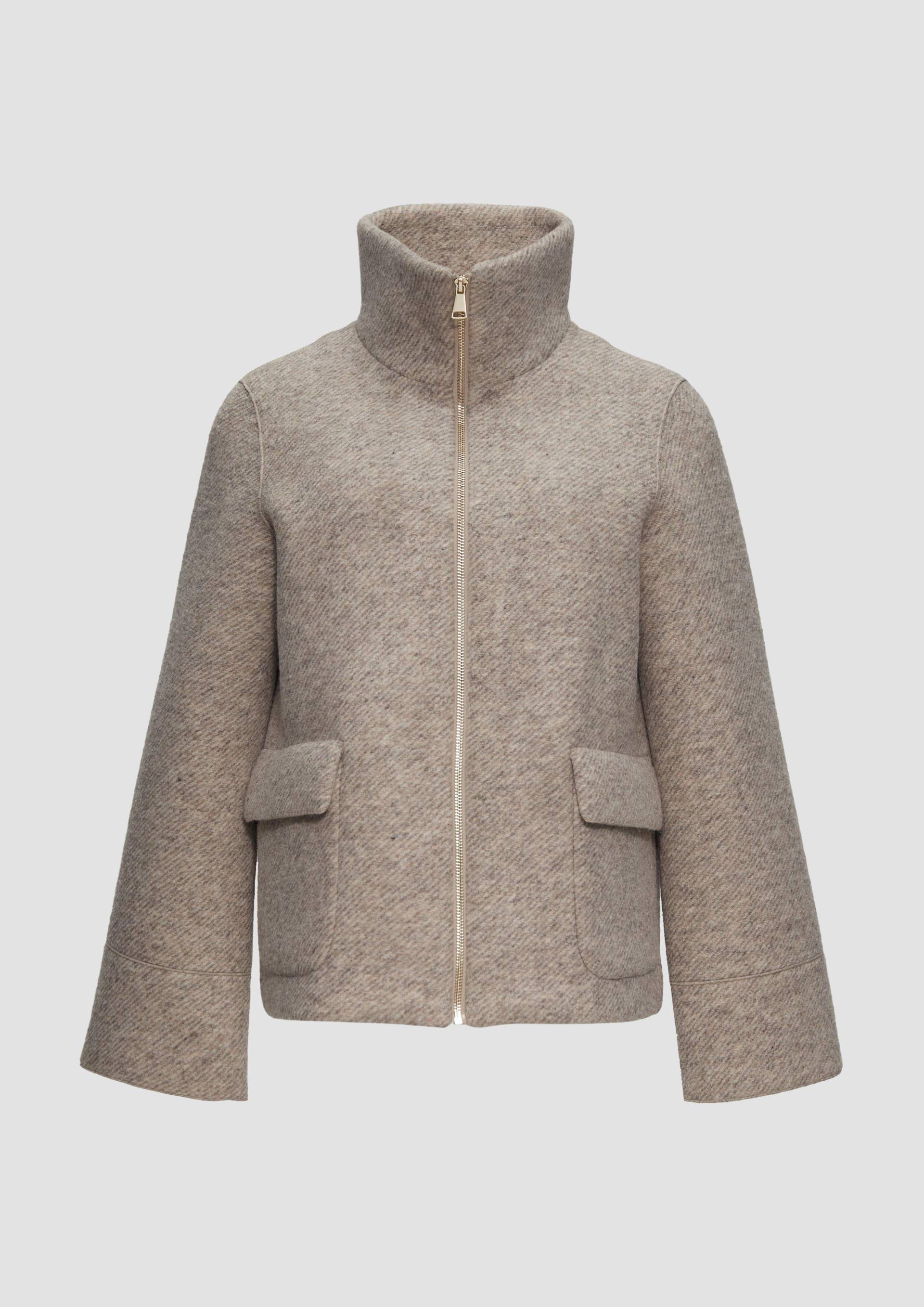 s.Oliver - Wollmix-Jacke mit weiten Ärmeln, Damen, Beige von s.Oliver