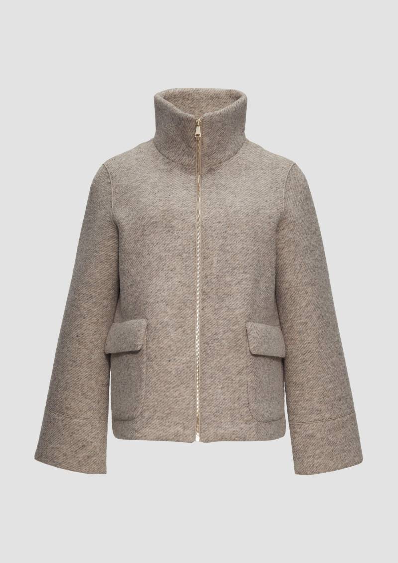 s.Oliver - Wollmix-Jacke mit weiten Ärmeln, Damen, Beige von s.Oliver
