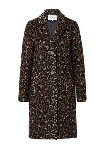 s.Oliver Wollmixmantel mit Leo-Muster und Eingrifftaschen Sandstein 42 von s.Oliver