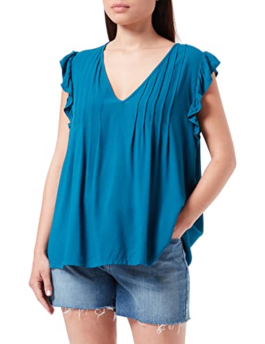 s.Oliver Women's 2116885 Bluse ärmellos, blau 6848, 40 von s.Oliver