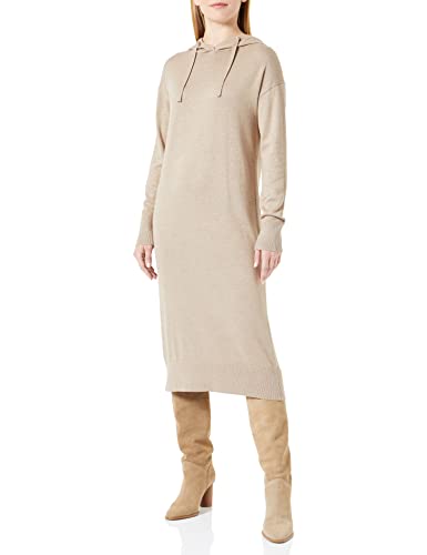 s.Oliver Damen 2121294 Strickkleid mit Kapuze, Beige, 44 EU von s.Oliver