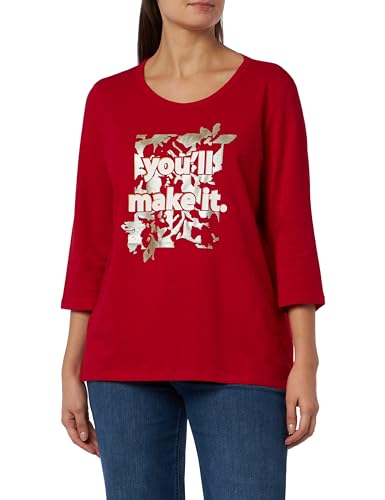 s.Oliver Women's 2121481 T-Shirt, Red Placed Print, 44 von s.Oliver