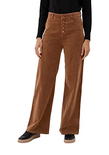 s.Oliver Women's 2121489 Cordhose mit Knopfleiste, Wide, Brown 8764, 48-34 von s.Oliver