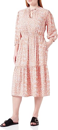 s.Oliver Women's 2132454 Kleid lang, orange | Mehrfarbig 27A1, 38 von s.Oliver