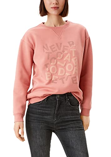 s.Oliver Women's Sweatshirt Langarm Loose FIT, Dawn Pink Placed Print, XL von s.Oliver