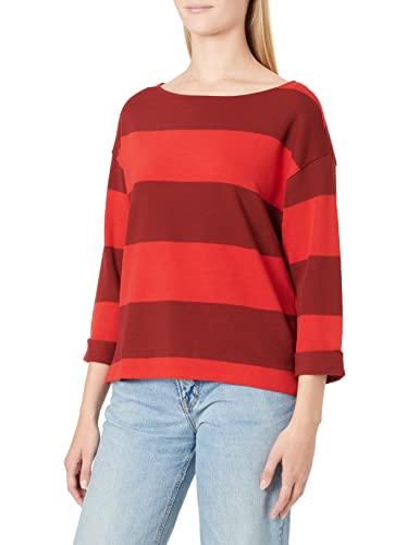 s.Oliver Damen 2121513 T-Shirt, Red Stripes #Be0032, 36 von s.Oliver