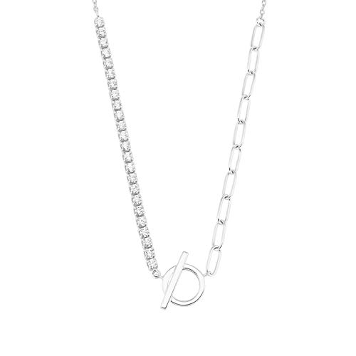 s.Oliver Y-Collier 925 Sterling Silber Damen Halsschmuck, mit Zirkonia synth., 42+3 cm, Silber, Kommt in Schmuck Geschenk Box, 2028510 von s.Oliver