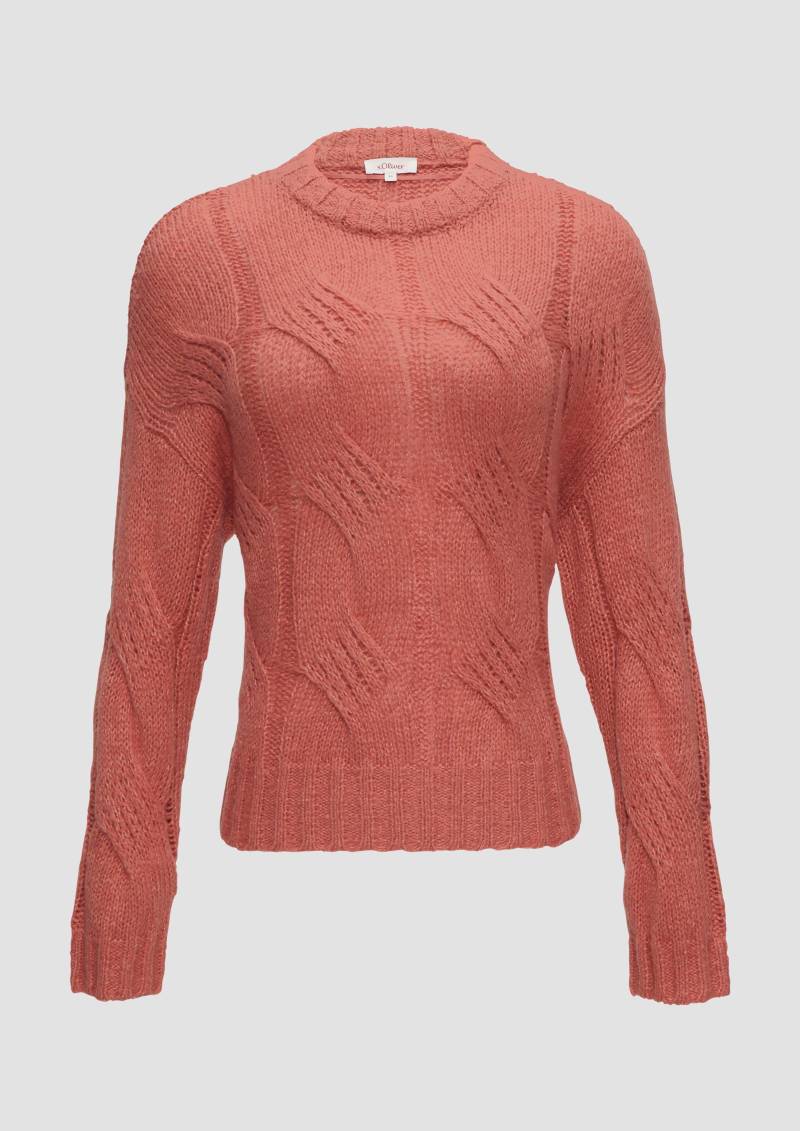s.Oliver - Zopfstrickpullover im Relaxed Fit, Damen, Orange von s.Oliver