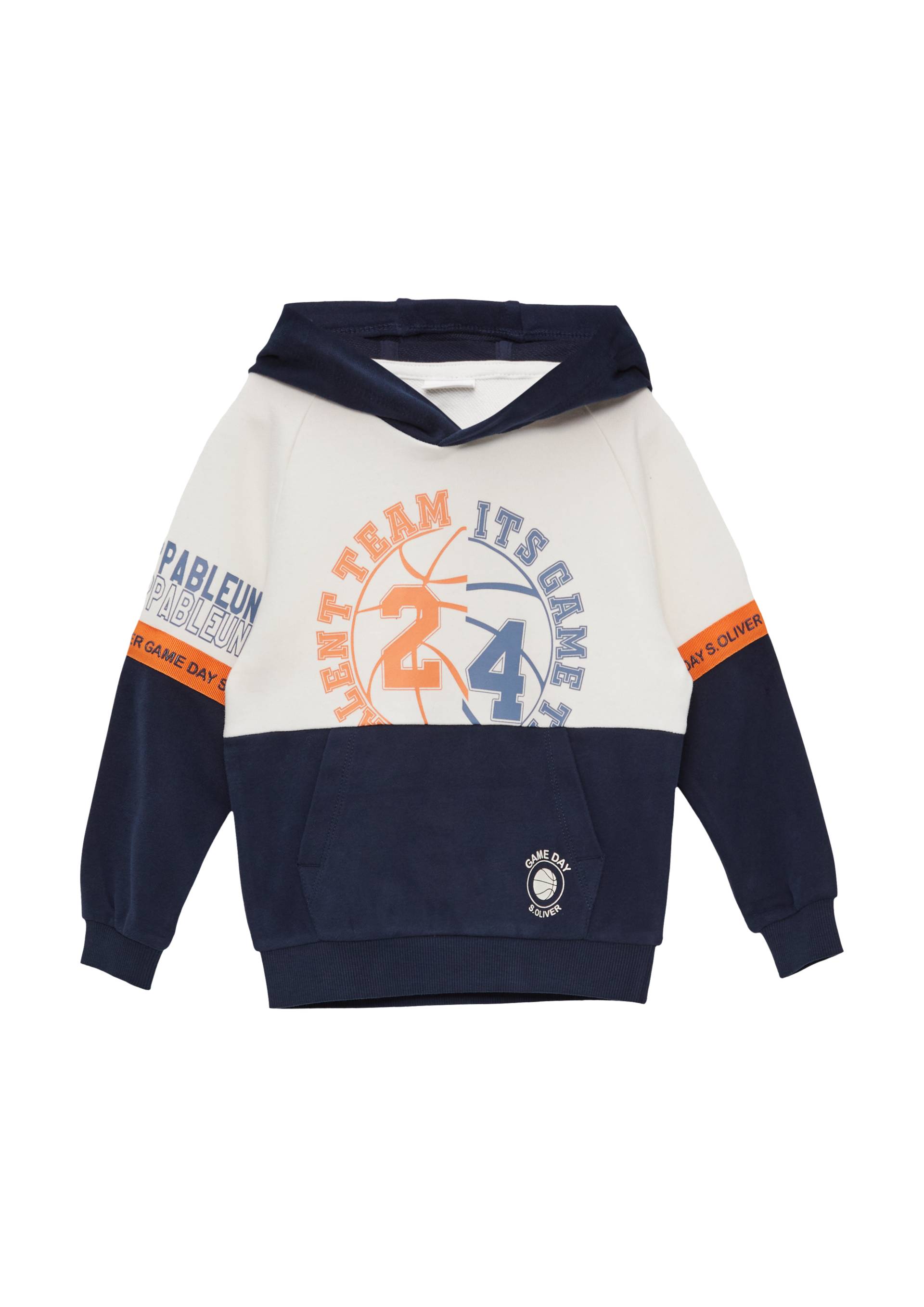 s.Oliver - Zweifarbiges Kapuzen-Sweatshirt mit Print-Details, Kinder, creme s.Oliver - Zweifarbiges Kapuzen-Sweatshirt mit Print-Details, Kinder, creme von s.Oliver