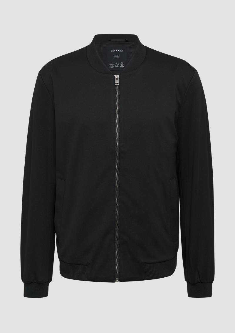 s.Oliver - s.O JOGG: Bomberjacke aus Stretch-Jersey, Herren, schwarz von s.Oliver