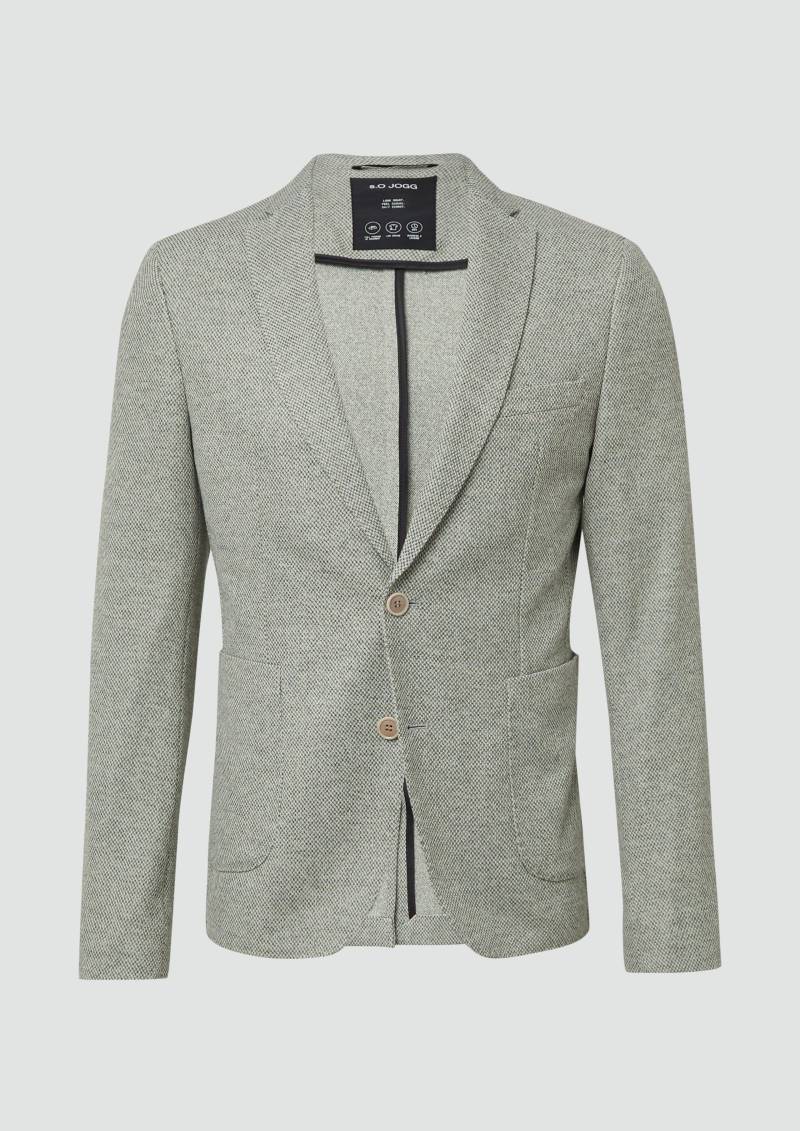 s.Oliver - s.O JOGG: Strukturiertes Sakko aus meliertem Jersey, Herren, Grün von s.Oliver